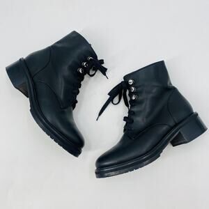 napoleoni 37 black lace up combat moto boots